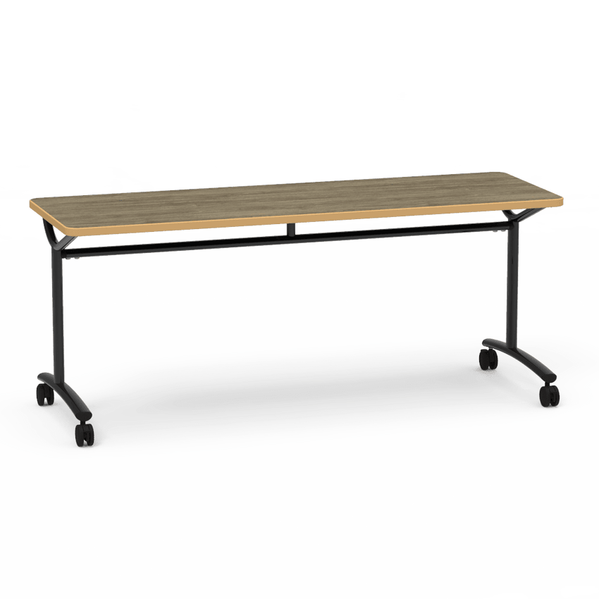 Virco TEXT Series Multi - Purpose Training Table featuring a High - Performance Laminate Top and Industrial T - Leg Base with Casters 72"W x 24"D x 30"H (TABLE - TE24728Y30C) - SchoolOutlet