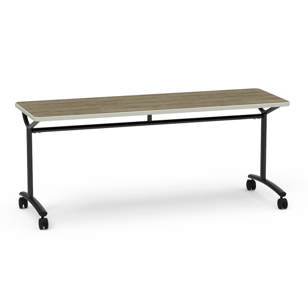 Virco TEXT Series Multi - Purpose Training Table featuring a High - Performance Laminate Top and Industrial T - Leg Base with Casters 72"W x 24"D x 30"H (TABLE - TE24728Y30C) - SchoolOutlet