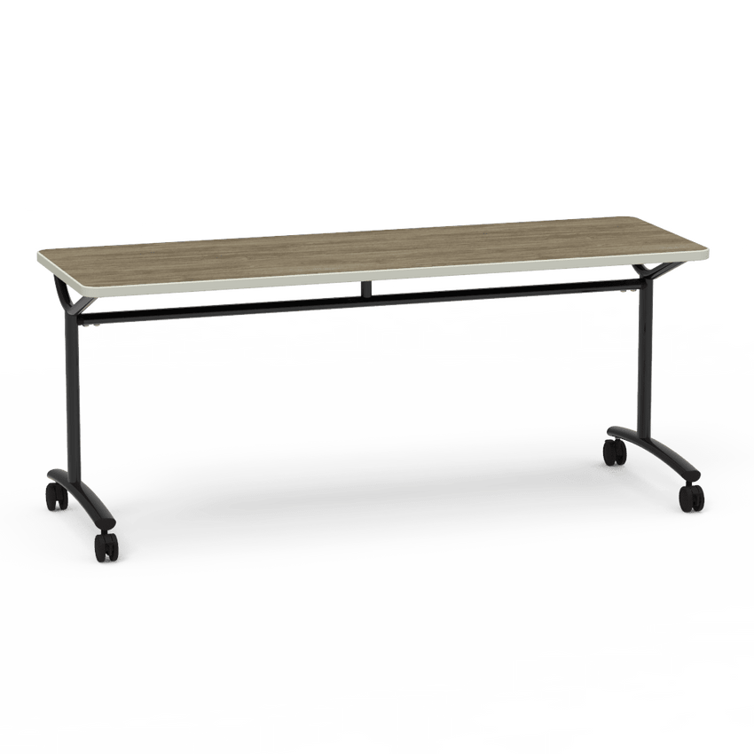 Virco TEXT Series Multi - Purpose Training Table featuring a High - Performance Laminate Top and Industrial T - Leg Base with Casters 72"W x 24"D x 30"H (TABLE - TE24728Y30C) - SchoolOutlet