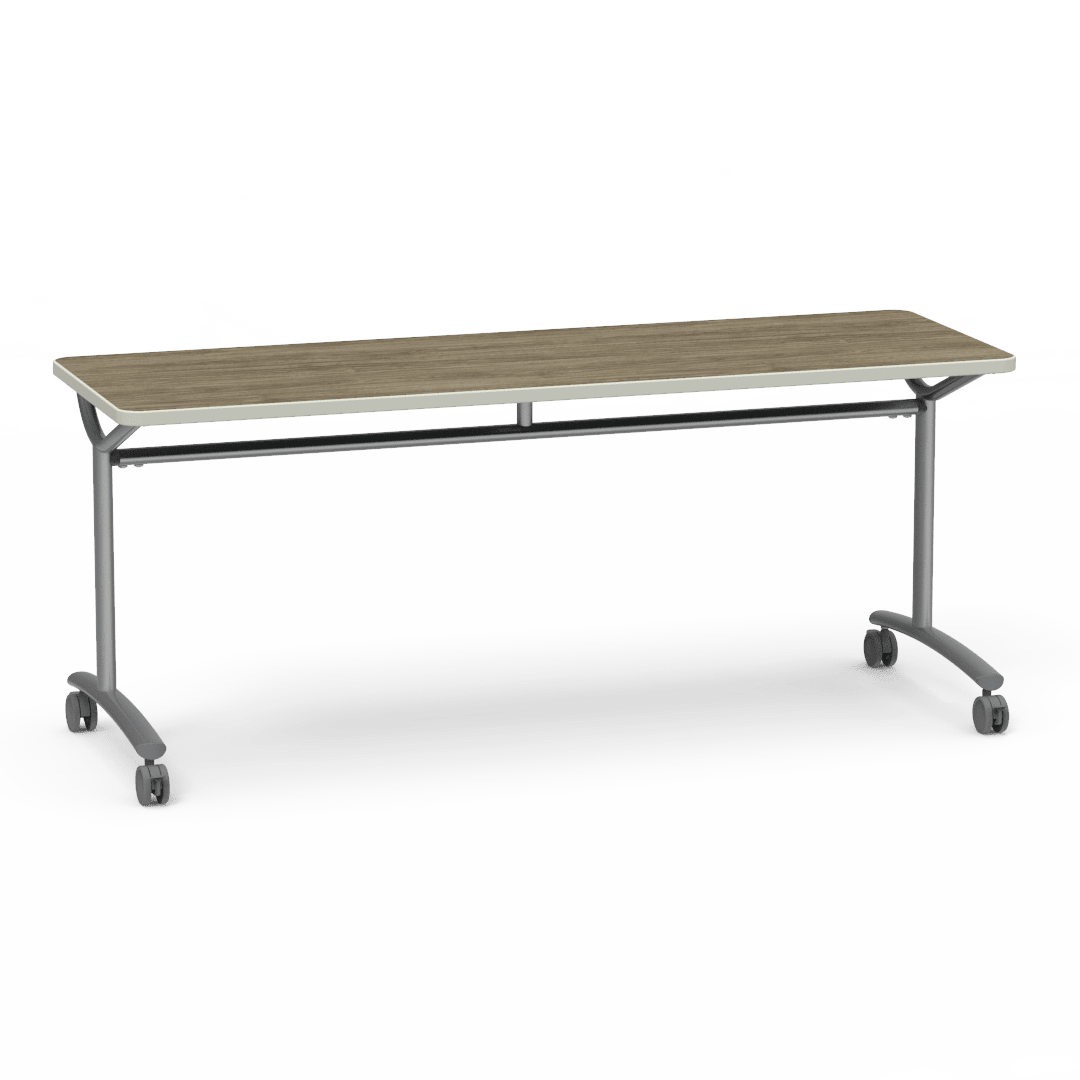 Virco TEXT Series Multi - Purpose Training Table featuring a High - Performance Laminate Top and Industrial T - Leg Base with Casters 72"W x 24"D x 30"H (TABLE - TE24728Y30C) - SchoolOutlet
