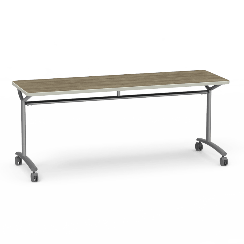 Virco TEXT Series Multi - Purpose Training Table featuring a High - Performance Laminate Top and Industrial T - Leg Base with Casters 72"W x 24"D x 30"H (TABLE - TE24728Y30C) - SchoolOutlet