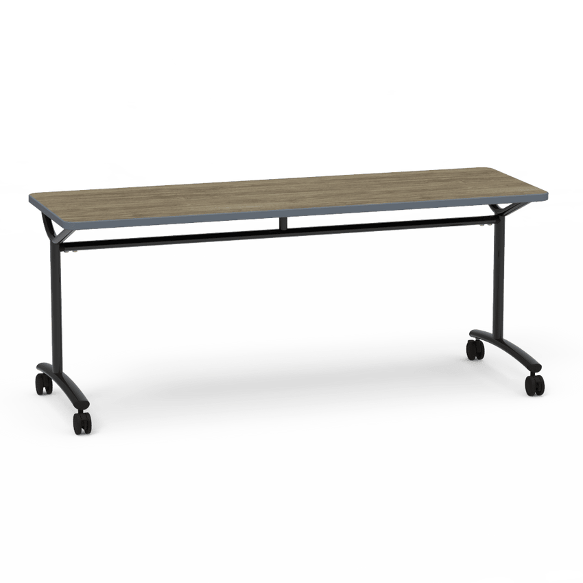 Virco TEXT Series Multi - Purpose Training Table featuring a High - Performance Laminate Top and Industrial T - Leg Base with Casters 72"W x 24"D x 30"H (TABLE - TE24728Y30C) - SchoolOutlet