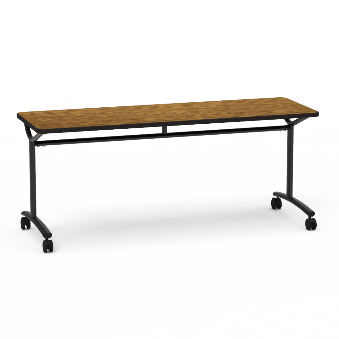 Virco TEXT Series Multi - Purpose Training Table featuring a High - Performance Laminate Top and Industrial T - Leg Base with Casters 72"W x 24"D x 30"H (TABLE - TE24728Y30C) - SchoolOutlet