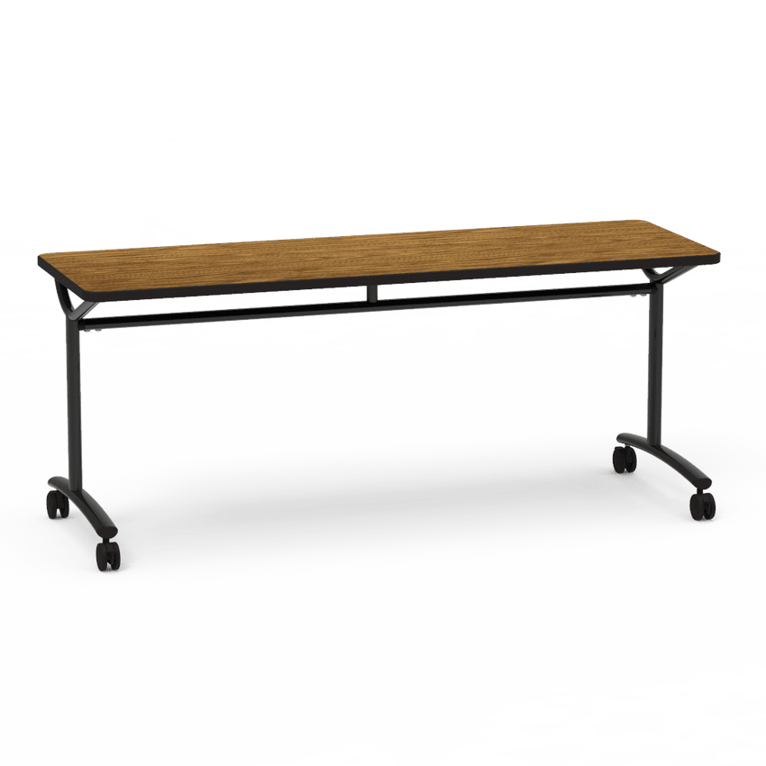 Virco TEXT Series Multi - Purpose Training Table featuring a High - Performance Laminate Top and Industrial T - Leg Base with Casters 72"W x 24"D x 30"H (TABLE - TE24728Y30C) - SchoolOutlet