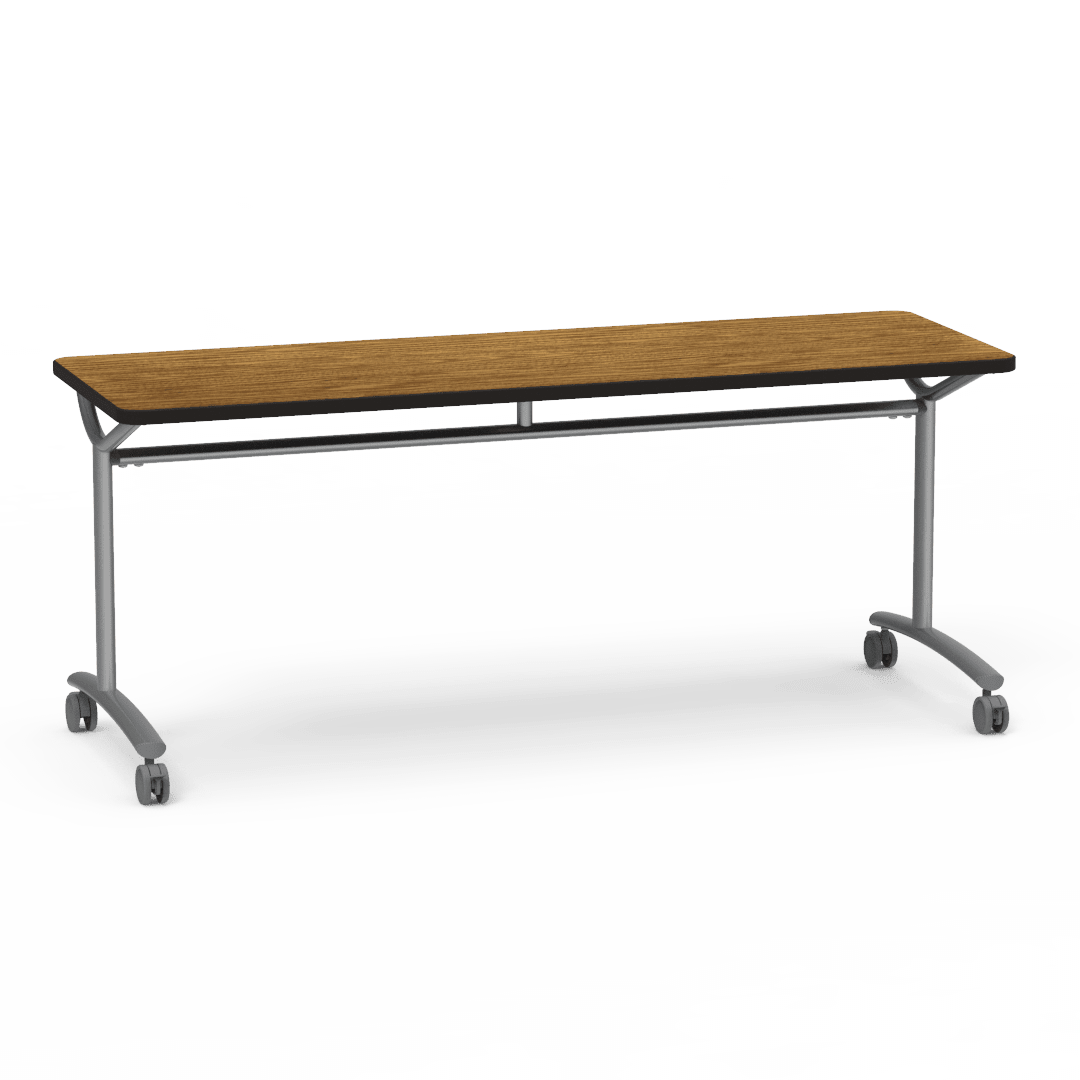 Virco TEXT Series Multi - Purpose Training Table featuring a High - Performance Laminate Top and Industrial T - Leg Base with Casters 72"W x 24"D x 30"H (TABLE - TE24728Y30C) - SchoolOutlet