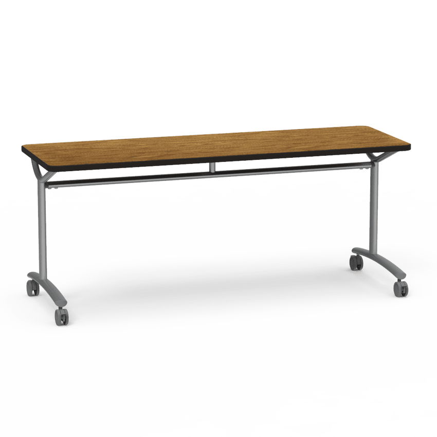 Virco TEXT Series Multi - Purpose Training Table featuring a High - Performance Laminate Top and Industrial T - Leg Base with Casters 72"W x 24"D x 30"H (TABLE - TE24728Y30C) - SchoolOutlet