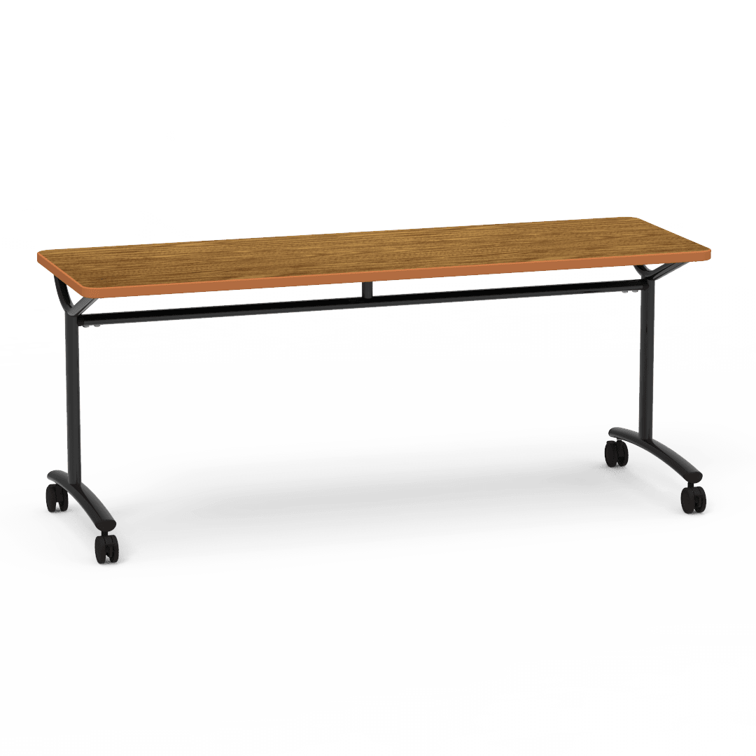 Virco TEXT Series Multi - Purpose Training Table featuring a High - Performance Laminate Top and Industrial T - Leg Base with Casters 72"W x 24"D x 30"H (TABLE - TE24728Y30C) - SchoolOutlet