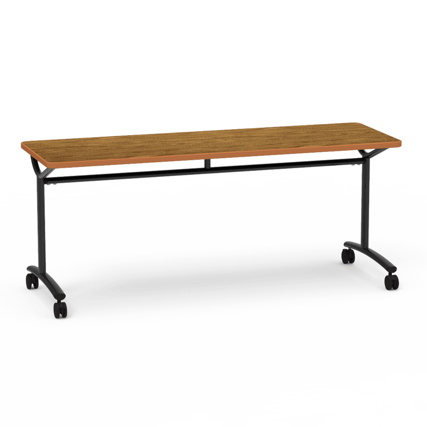 Virco TEXT Series Multi - Purpose Training Table featuring a High - Performance Laminate Top and Industrial T - Leg Base with Casters 72"W x 24"D x 30"H (TABLE - TE24728Y30C) - SchoolOutlet