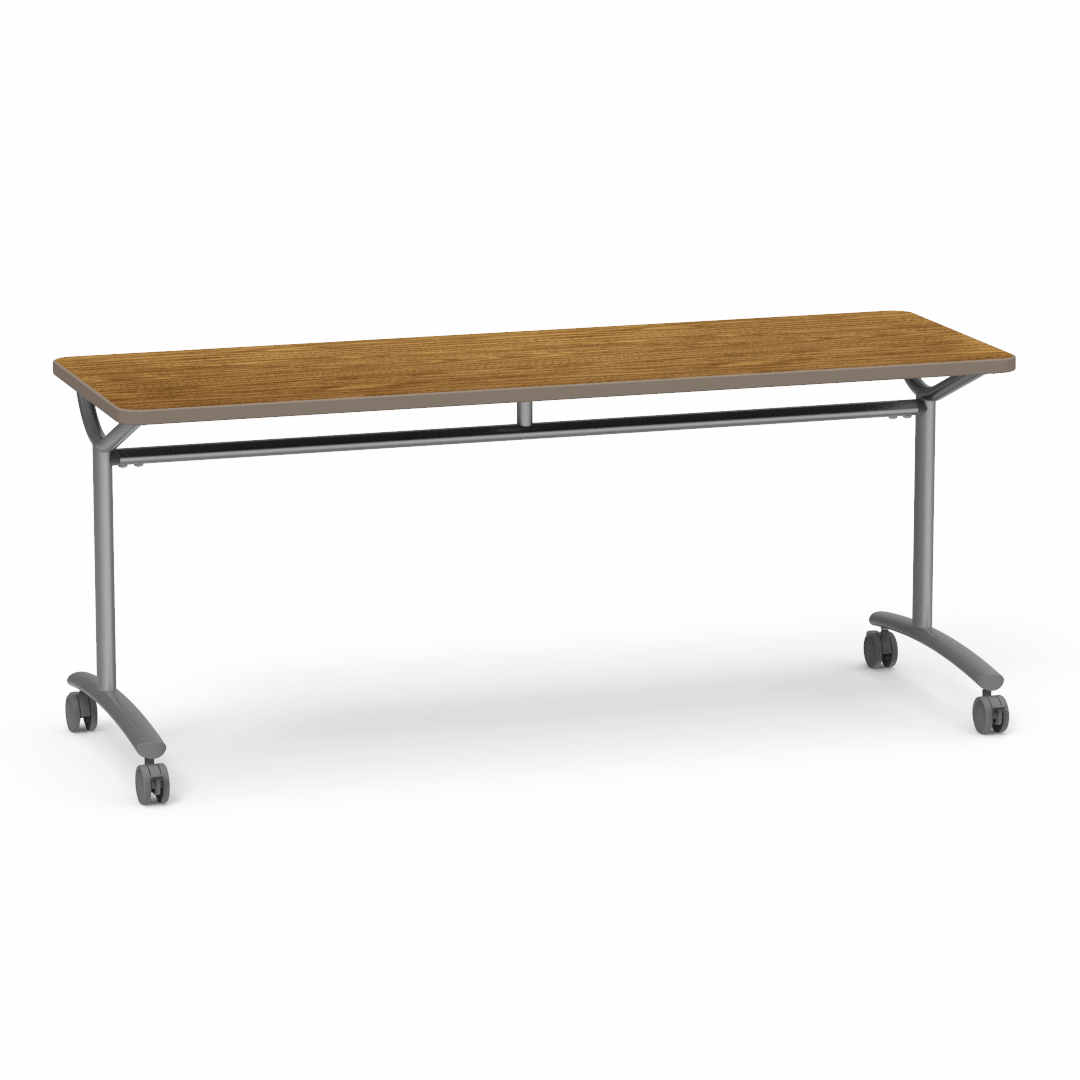 Virco TEXT Series Multi - Purpose Training Table featuring a High - Performance Laminate Top and Industrial T - Leg Base with Casters 72"W x 24"D x 30"H (TABLE - TE24728Y30C) - SchoolOutlet