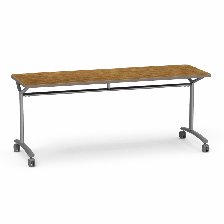 Virco TEXT Series Multi - Purpose Training Table featuring a High - Performance Laminate Top and Industrial T - Leg Base with Casters 72"W x 24"D x 30"H (TABLE - TE24728Y30C) - SchoolOutlet