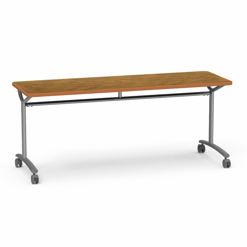 Virco TEXT Series Multi - Purpose Training Table featuring a High - Performance Laminate Top and Industrial T - Leg Base with Casters 72"W x 24"D x 30"H (TABLE - TE24728Y30C) - SchoolOutlet