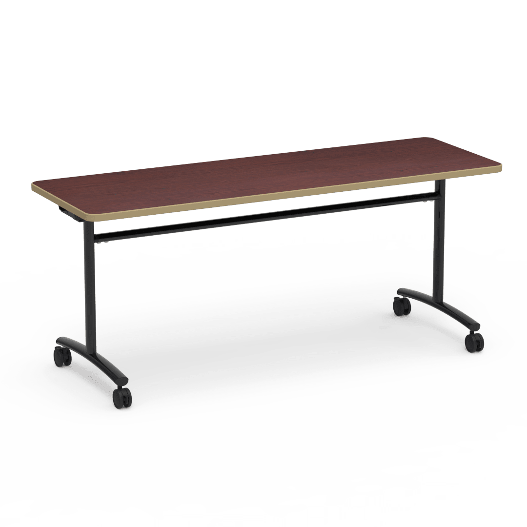 Virco TEXT Series Multi - Purpose Training Table featuring a High - Performance Laminate Top and Industrial T - Leg Base with Casters 72"W x 24"D x 30"H (TABLE - TE24728Y30C) - SchoolOutlet