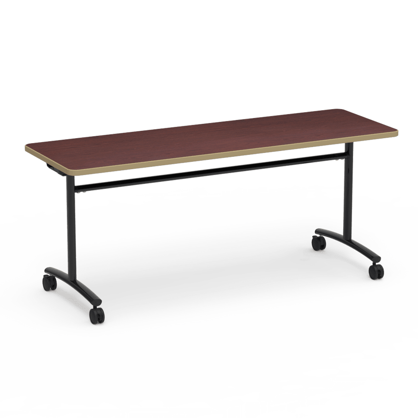 Virco TEXT Series Multi - Purpose Training Table featuring a High - Performance Laminate Top and Industrial T - Leg Base with Casters 72"W x 24"D x 30"H (TABLE - TE24728Y30C) - SchoolOutlet