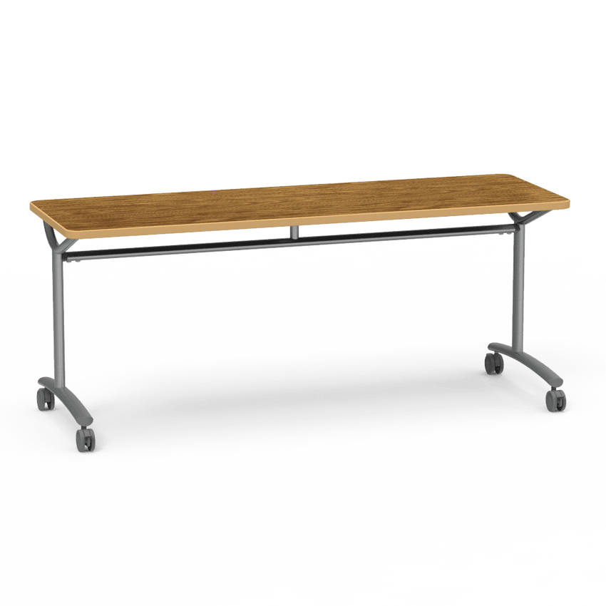 Virco TEXT Series Multi - Purpose Training Table featuring a High - Performance Laminate Top and Industrial T - Leg Base with Casters 72"W x 24"D x 30"H (TABLE - TE24728Y30C) - SchoolOutlet