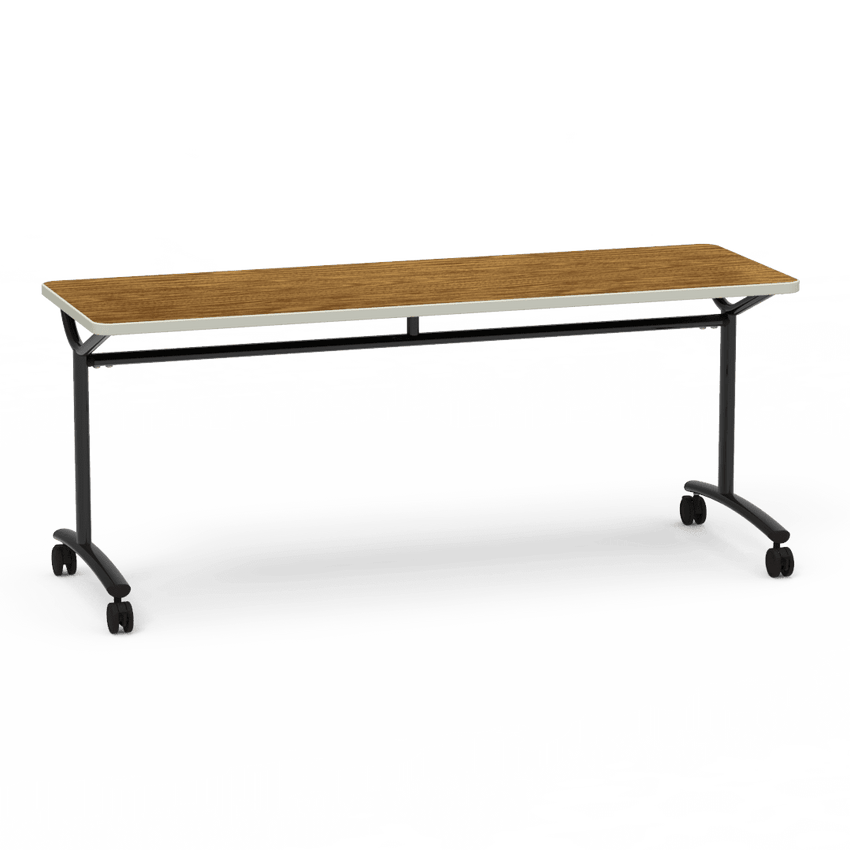 Virco TEXT Series Multi - Purpose Training Table featuring a High - Performance Laminate Top and Industrial T - Leg Base with Casters 72"W x 24"D x 30"H (TABLE - TE24728Y30C) - SchoolOutlet