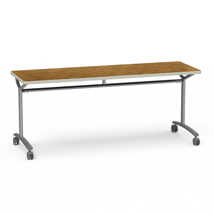 Virco TEXT Series Multi - Purpose Training Table featuring a High - Performance Laminate Top and Industrial T - Leg Base with Casters 72"W x 24"D x 30"H (TABLE - TE24728Y30C) - SchoolOutlet
