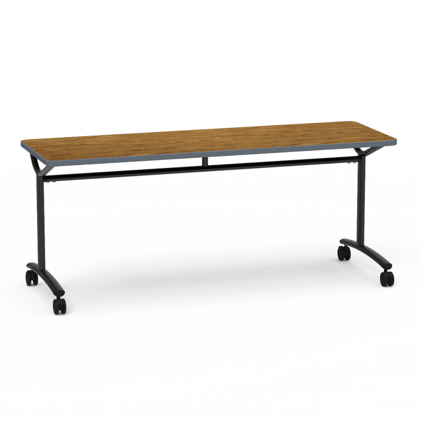 Virco TEXT Series Multi - Purpose Training Table featuring a High - Performance Laminate Top and Industrial T - Leg Base with Casters 72"W x 24"D x 30"H (TABLE - TE24728Y30C) - SchoolOutlet