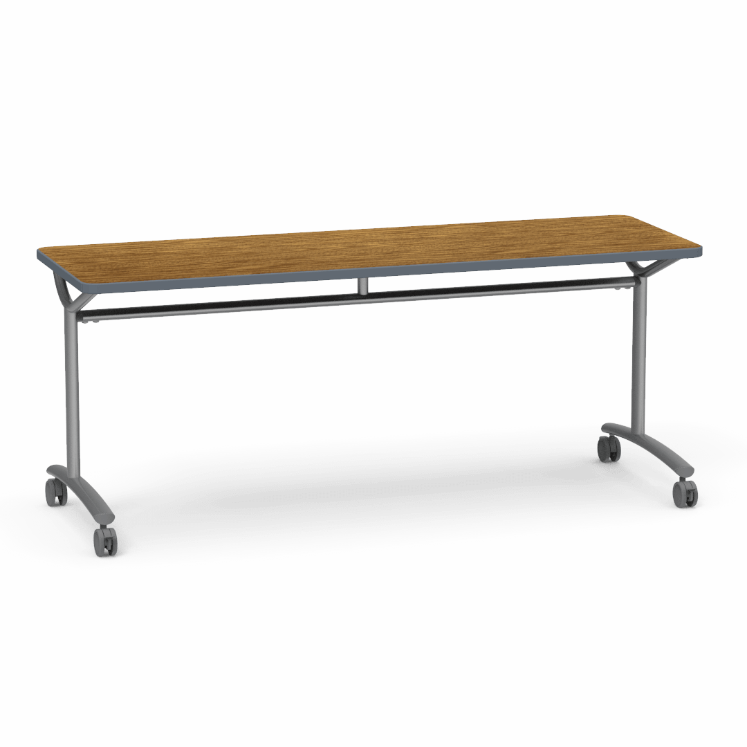 Virco TEXT Series Multi - Purpose Training Table featuring a High - Performance Laminate Top and Industrial T - Leg Base with Casters 72"W x 24"D x 30"H (TABLE - TE24728Y30C) - SchoolOutlet