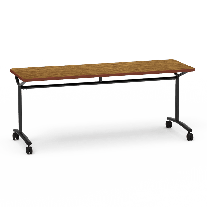 Virco TEXT Series Multi - Purpose Training Table featuring a High - Performance Laminate Top and Industrial T - Leg Base with Casters 72"W x 24"D x 30"H (TABLE - TE24728Y30C) - SchoolOutlet