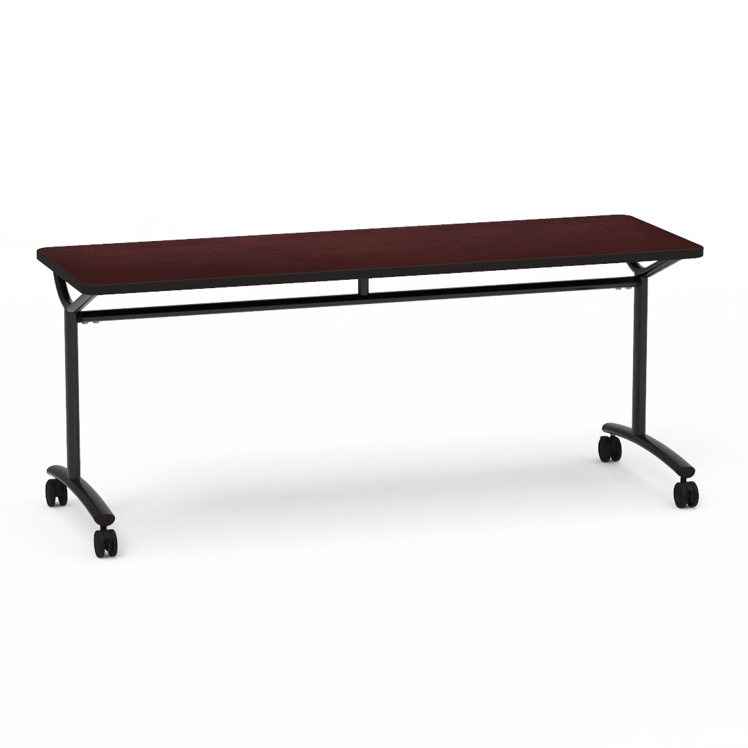 Virco TEXT Series Multi - Purpose Training Table featuring a High - Performance Laminate Top and Industrial T - Leg Base with Casters 72"W x 24"D x 30"H (TABLE - TE24728Y30C) - SchoolOutlet