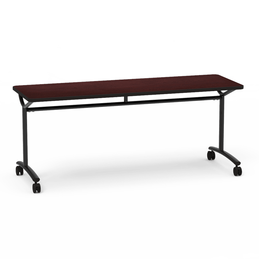 Virco TEXT Series Multi - Purpose Training Table featuring a High - Performance Laminate Top and Industrial T - Leg Base with Casters 72"W x 24"D x 30"H (TABLE - TE24728Y30C) - SchoolOutlet