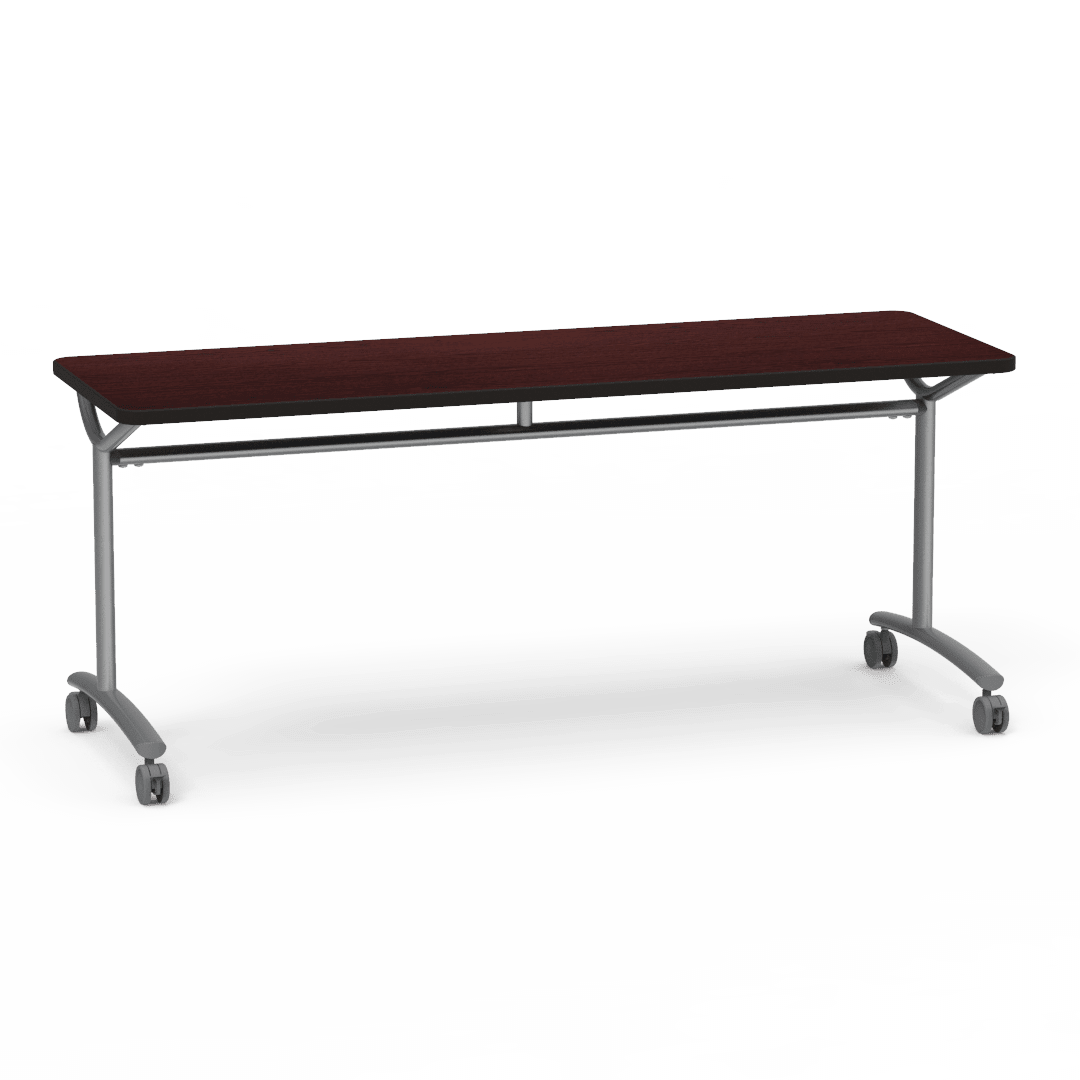 Virco TEXT Series Multi - Purpose Training Table featuring a High - Performance Laminate Top and Industrial T - Leg Base with Casters 72"W x 24"D x 30"H (TABLE - TE24728Y30C) - SchoolOutlet