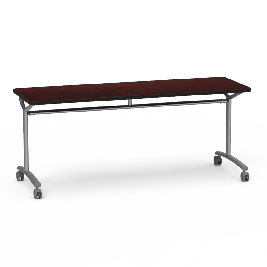 Virco TEXT Series Multi - Purpose Training Table featuring a High - Performance Laminate Top and Industrial T - Leg Base with Casters 72"W x 24"D x 30"H (TABLE - TE24728Y30C) - SchoolOutlet