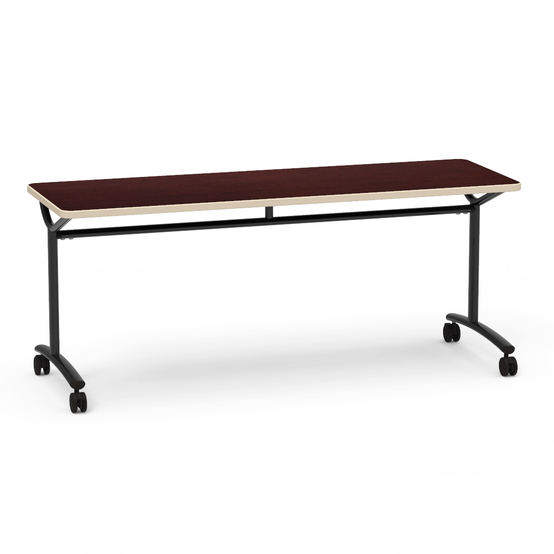 Virco TEXT Series Multi - Purpose Training Table featuring a High - Performance Laminate Top and Industrial T - Leg Base with Casters 72"W x 24"D x 30"H (TABLE - TE24728Y30C) - SchoolOutlet