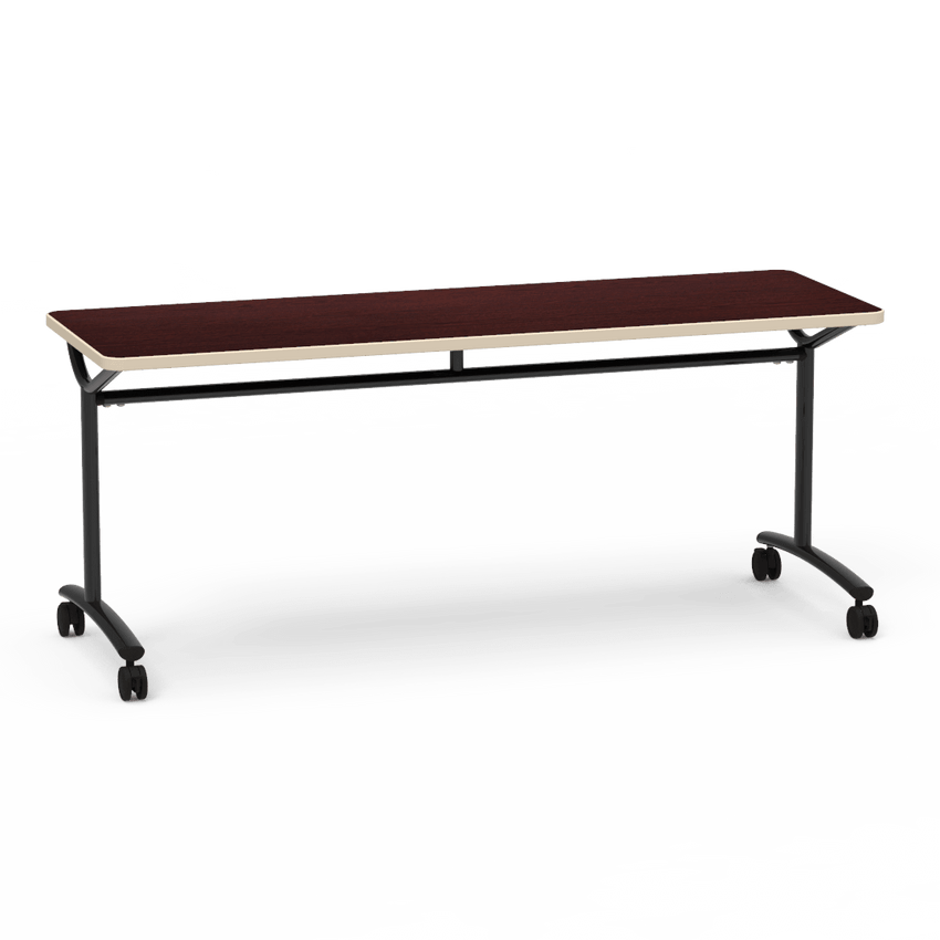 Virco TEXT Series Multi - Purpose Training Table featuring a High - Performance Laminate Top and Industrial T - Leg Base with Casters 72"W x 24"D x 30"H (TABLE - TE24728Y30C) - SchoolOutlet