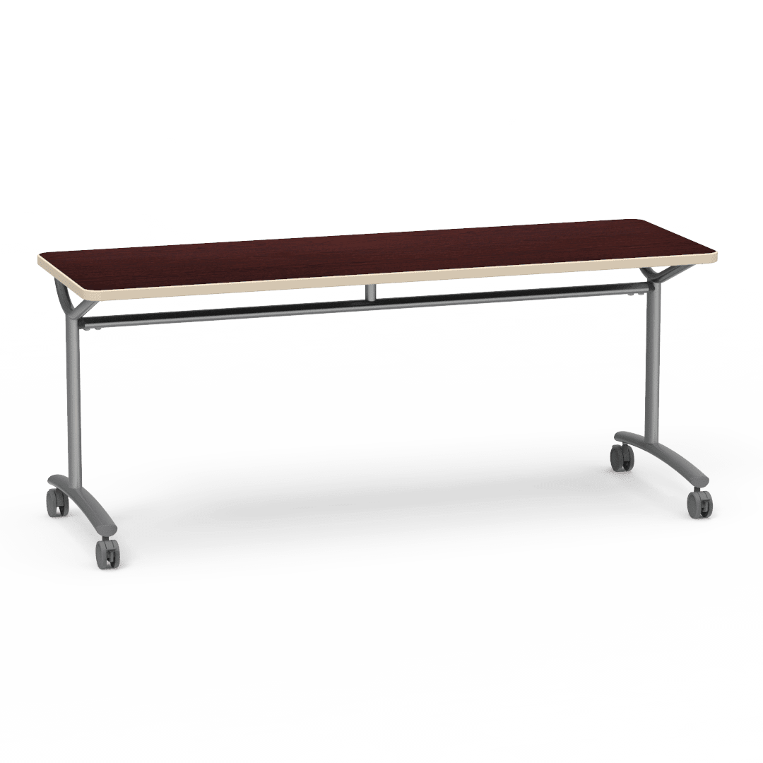 Virco TEXT Series Multi - Purpose Training Table featuring a High - Performance Laminate Top and Industrial T - Leg Base with Casters 72"W x 24"D x 30"H (TABLE - TE24728Y30C) - SchoolOutlet