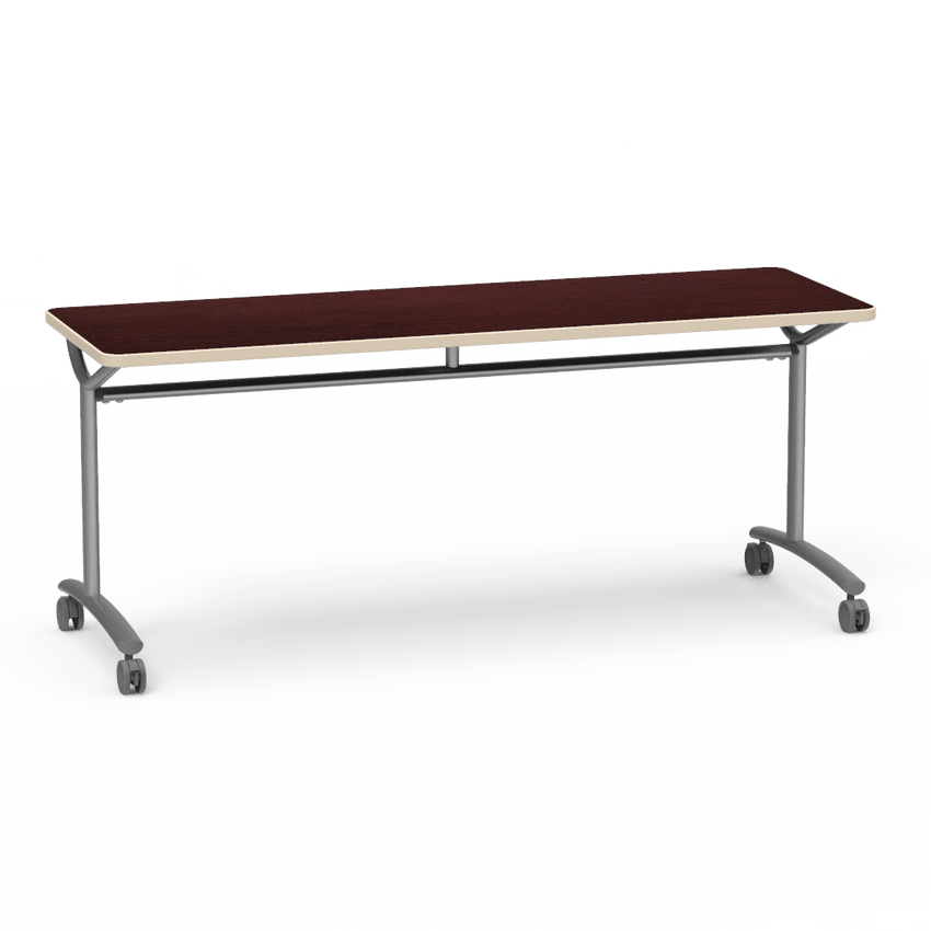 Virco TEXT Series Multi - Purpose Training Table featuring a High - Performance Laminate Top and Industrial T - Leg Base with Casters 72"W x 24"D x 30"H (TABLE - TE24728Y30C) - SchoolOutlet