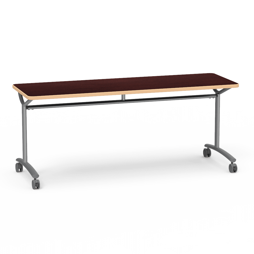 Virco TEXT Series Multi - Purpose Training Table featuring a High - Performance Laminate Top and Industrial T - Leg Base with Casters 72"W x 24"D x 30"H (TABLE - TE24728Y30C) - SchoolOutlet