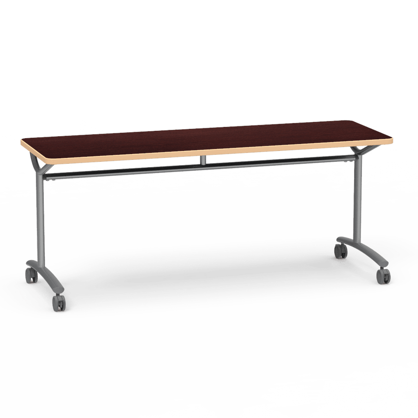 Virco TEXT Series Multi - Purpose Training Table featuring a High - Performance Laminate Top and Industrial T - Leg Base with Casters 72"W x 24"D x 30"H (TABLE - TE24728Y30C) - SchoolOutlet