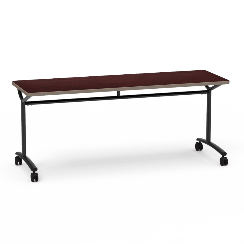 Virco TEXT Series Multi - Purpose Training Table featuring a High - Performance Laminate Top and Industrial T - Leg Base with Casters 72"W x 24"D x 30"H (TABLE - TE24728Y30C) - SchoolOutlet