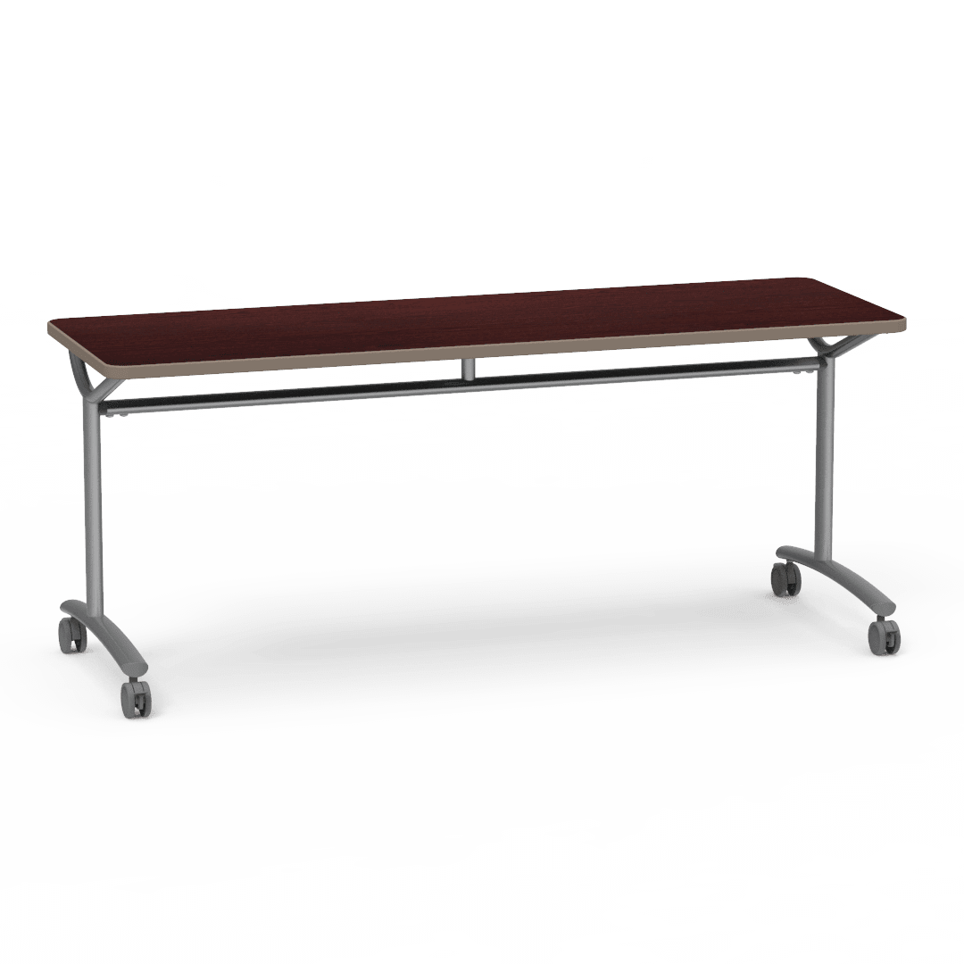 Virco TEXT Series Multi - Purpose Training Table featuring a High - Performance Laminate Top and Industrial T - Leg Base with Casters 72"W x 24"D x 30"H (TABLE - TE24728Y30C) - SchoolOutlet