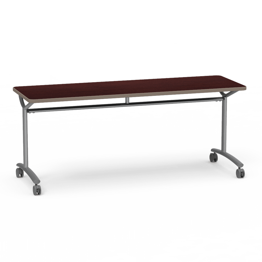 Virco TEXT Series Multi - Purpose Training Table featuring a High - Performance Laminate Top and Industrial T - Leg Base with Casters 72"W x 24"D x 30"H (TABLE - TE24728Y30C) - SchoolOutlet