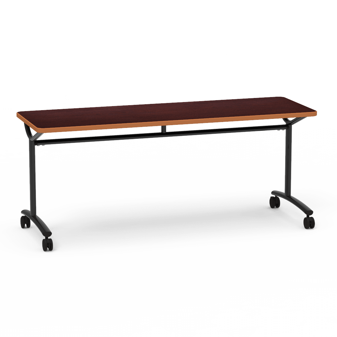 Virco TEXT Series Multi - Purpose Training Table featuring a High - Performance Laminate Top and Industrial T - Leg Base with Casters 72"W x 24"D x 30"H (TABLE - TE24728Y30C) - SchoolOutlet