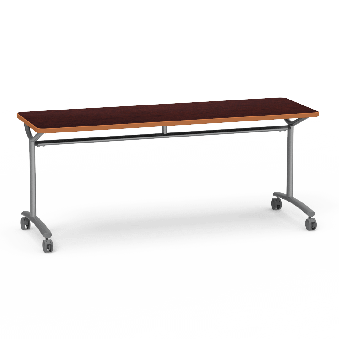 Virco TEXT Series Multi - Purpose Training Table featuring a High - Performance Laminate Top and Industrial T - Leg Base with Casters 72"W x 24"D x 30"H (TABLE - TE24728Y30C) - SchoolOutlet