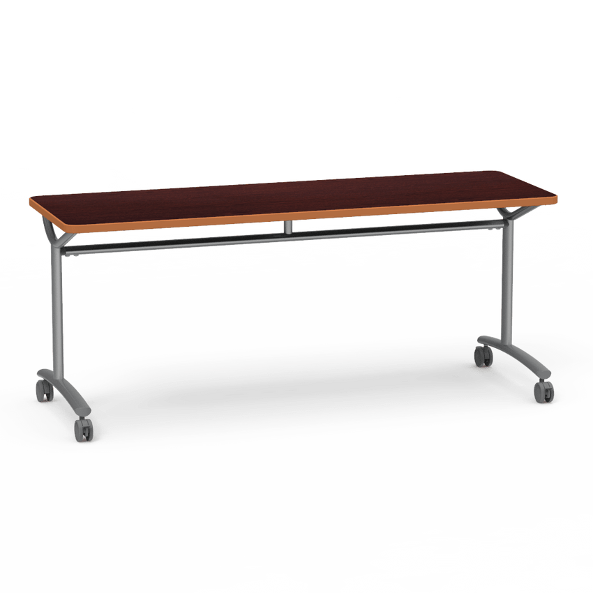 Virco TEXT Series Multi - Purpose Training Table featuring a High - Performance Laminate Top and Industrial T - Leg Base with Casters 72"W x 24"D x 30"H (TABLE - TE24728Y30C) - SchoolOutlet