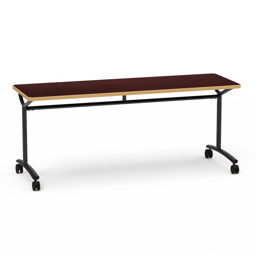 Virco TEXT Series Multi - Purpose Training Table featuring a High - Performance Laminate Top and Industrial T - Leg Base with Casters 72"W x 24"D x 30"H (TABLE - TE24728Y30C) - SchoolOutlet