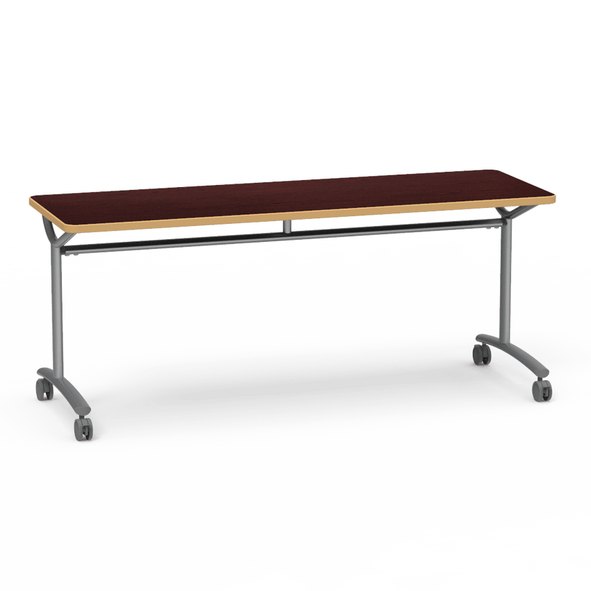 Virco TEXT Series Multi - Purpose Training Table featuring a High - Performance Laminate Top and Industrial T - Leg Base with Casters 72"W x 24"D x 30"H (TABLE - TE24728Y30C) - SchoolOutlet