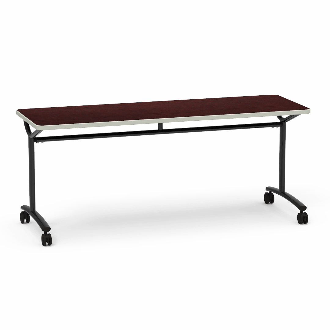 Virco TEXT Series Multi - Purpose Training Table featuring a High - Performance Laminate Top and Industrial T - Leg Base with Casters 72"W x 24"D x 30"H (TABLE - TE24728Y30C) - SchoolOutlet