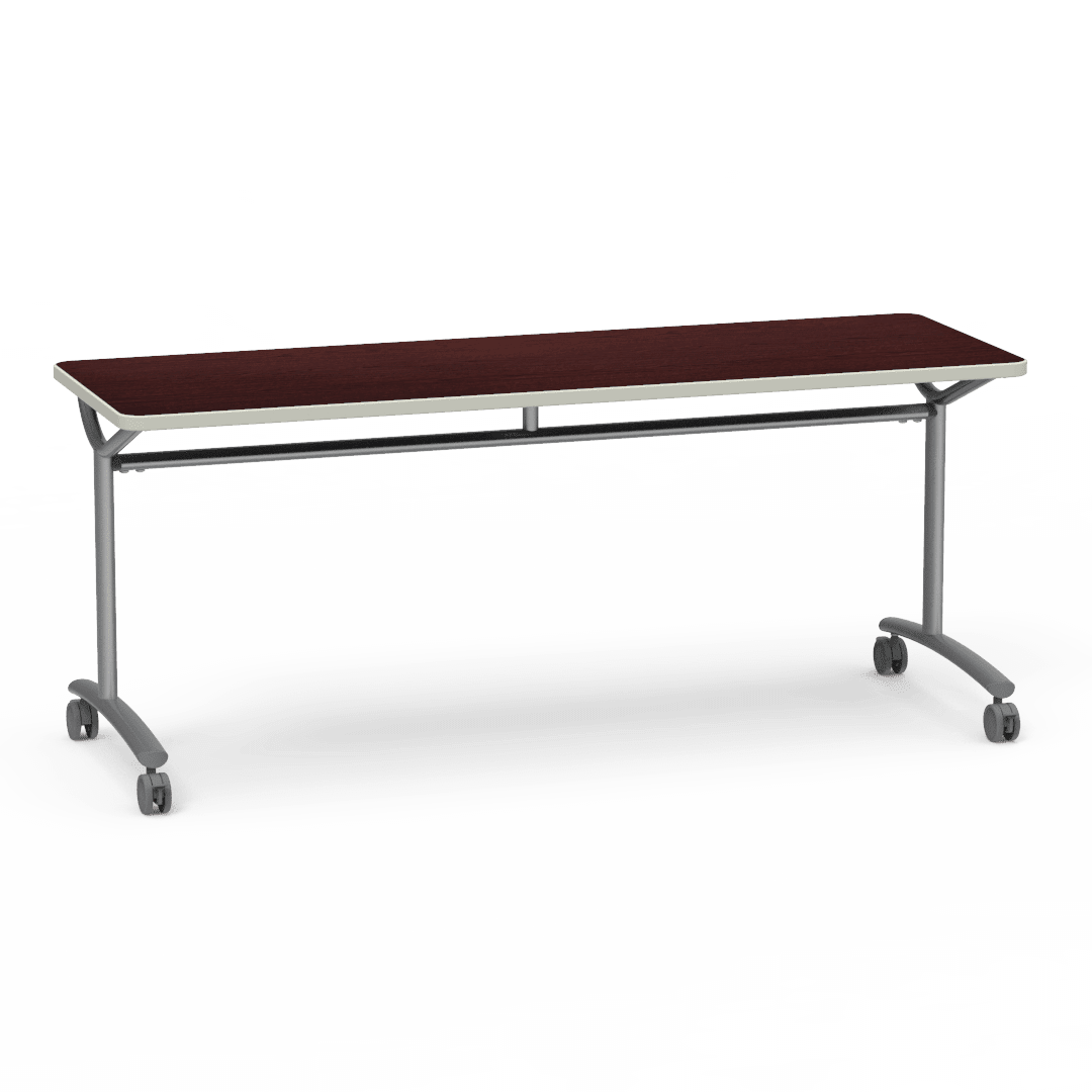 Virco TEXT Series Multi - Purpose Training Table featuring a High - Performance Laminate Top and Industrial T - Leg Base with Casters 72"W x 24"D x 30"H (TABLE - TE24728Y30C) - SchoolOutlet