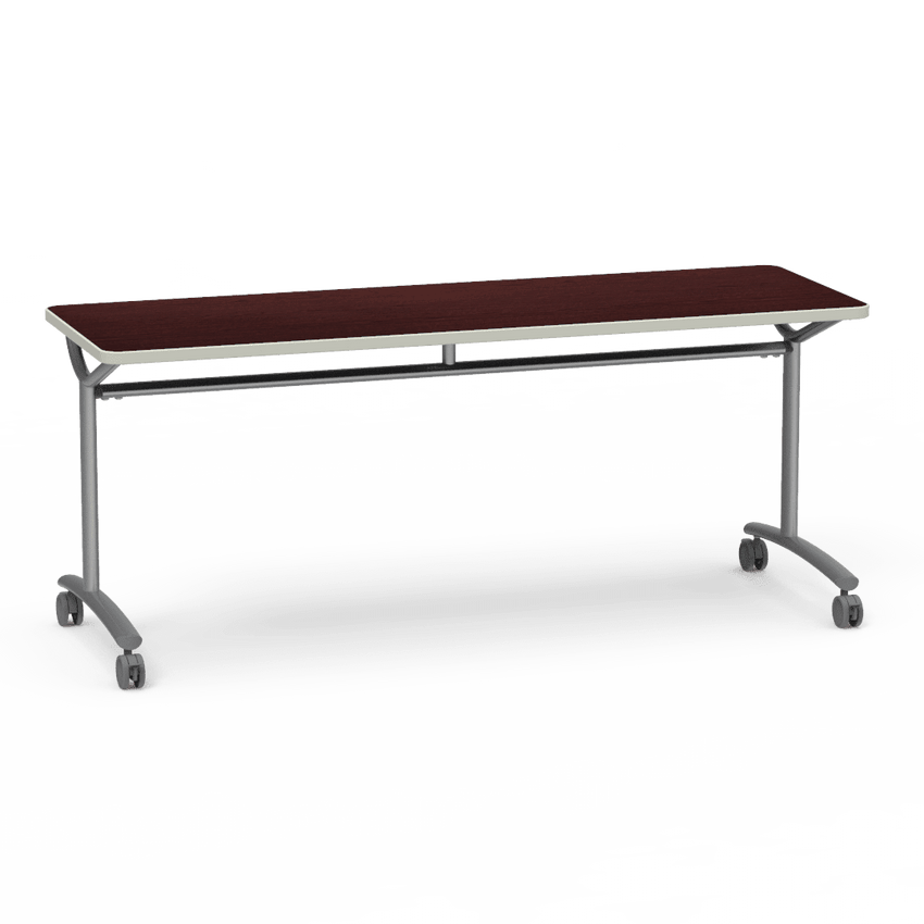 Virco TEXT Series Multi - Purpose Training Table featuring a High - Performance Laminate Top and Industrial T - Leg Base with Casters 72"W x 24"D x 30"H (TABLE - TE24728Y30C) - SchoolOutlet