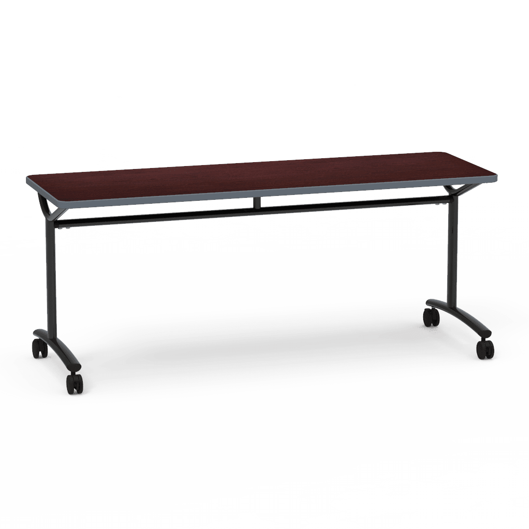 Virco TEXT Series Multi - Purpose Training Table featuring a High - Performance Laminate Top and Industrial T - Leg Base with Casters 72"W x 24"D x 30"H (TABLE - TE24728Y30C) - SchoolOutlet