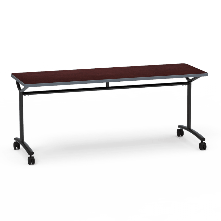 Virco TEXT Series Multi - Purpose Training Table featuring a High - Performance Laminate Top and Industrial T - Leg Base with Casters 72"W x 24"D x 30"H (TABLE - TE24728Y30C) - SchoolOutlet