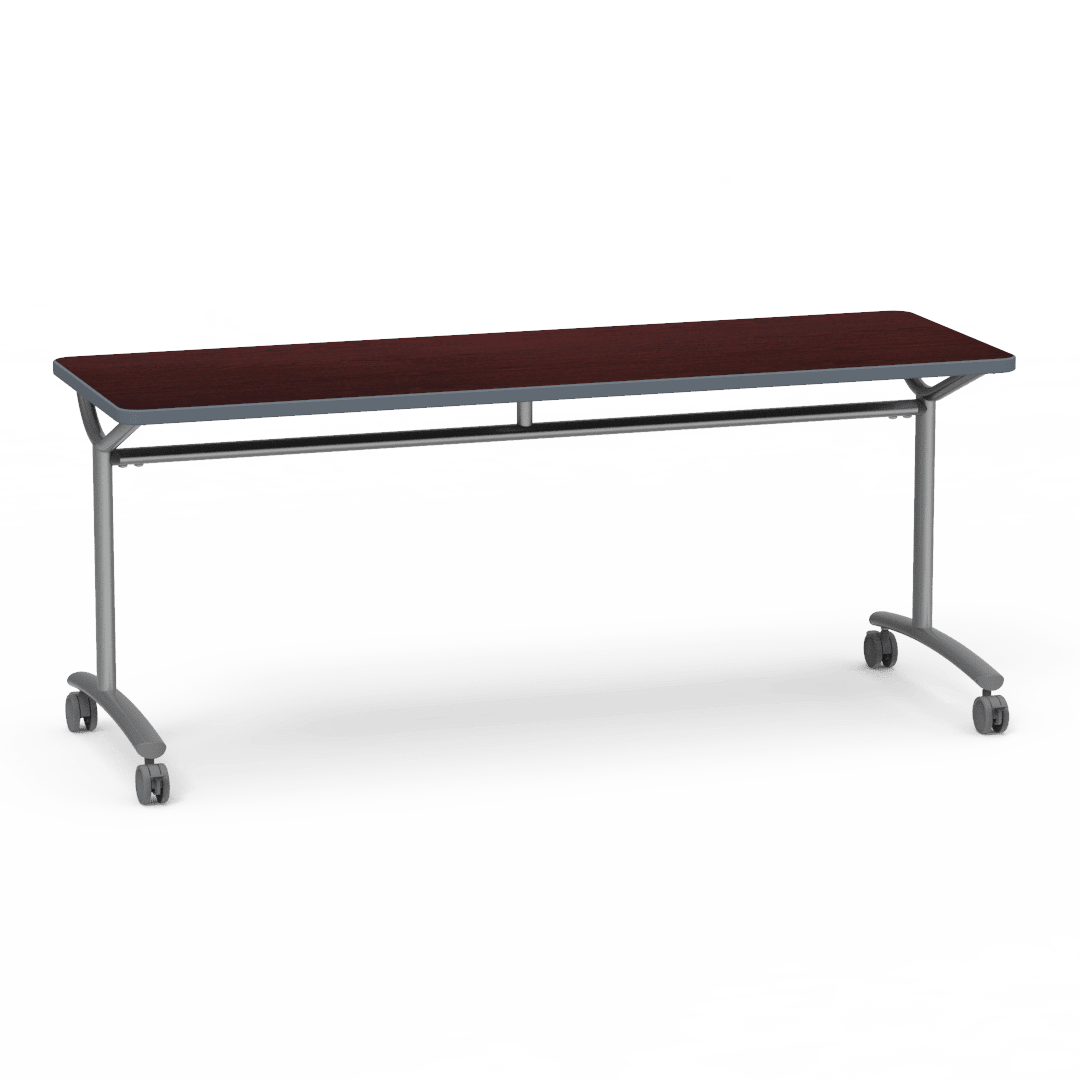 Virco TEXT Series Multi - Purpose Training Table featuring a High - Performance Laminate Top and Industrial T - Leg Base with Casters 72"W x 24"D x 30"H (TABLE - TE24728Y30C) - SchoolOutlet