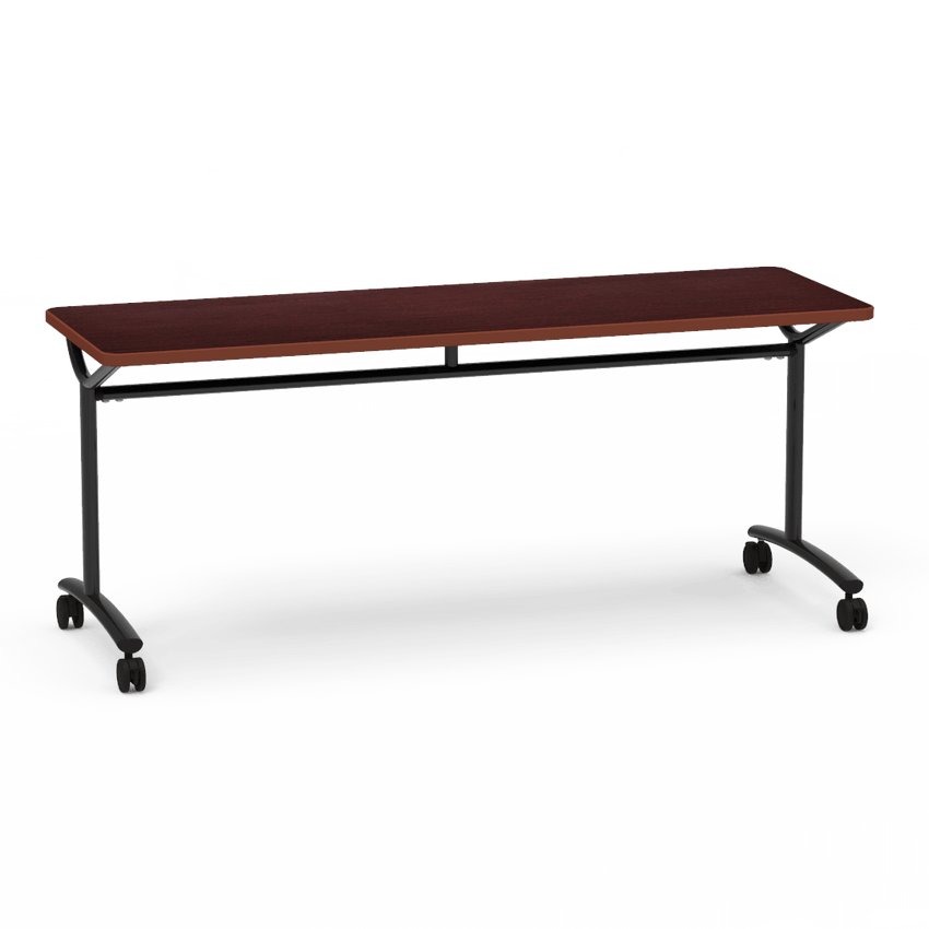 Virco TEXT Series Multi - Purpose Training Table featuring a High - Performance Laminate Top and Industrial T - Leg Base with Casters 72"W x 24"D x 30"H (TABLE - TE24728Y30C) - SchoolOutlet