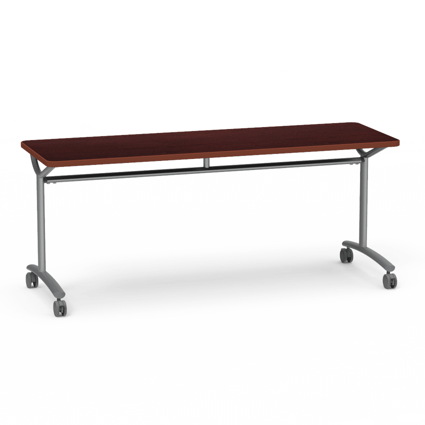 Virco TEXT Series Multi - Purpose Training Table featuring a High - Performance Laminate Top and Industrial T - Leg Base with Casters 72"W x 24"D x 30"H (TABLE - TE24728Y30C) - SchoolOutlet