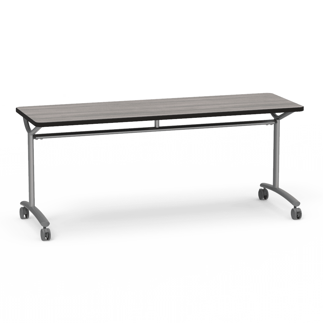 Virco TEXT Series Multi - Purpose Training Table featuring a High - Performance Laminate Top and Industrial T - Leg Base with Casters 72"W x 24"D x 30"H (TABLE - TE24728Y30C) - SchoolOutlet